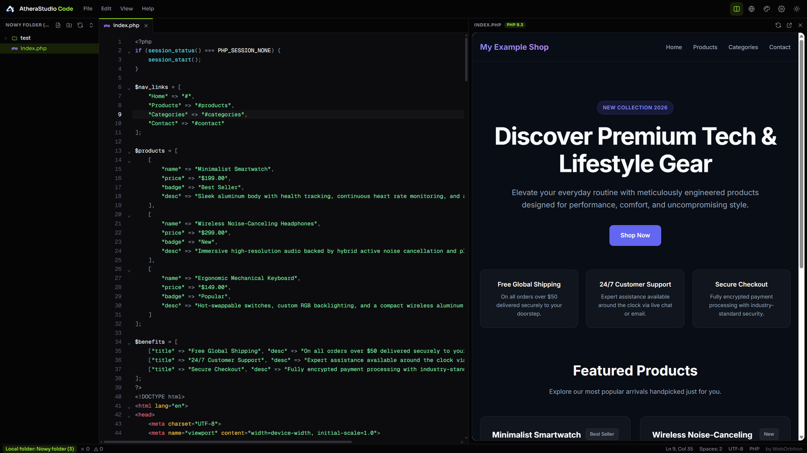 Write PHP. See it run. Instantly